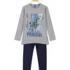 Disney Frozen Anna E Elsa Completo Lungo Bambina Con Stampa - Grigio