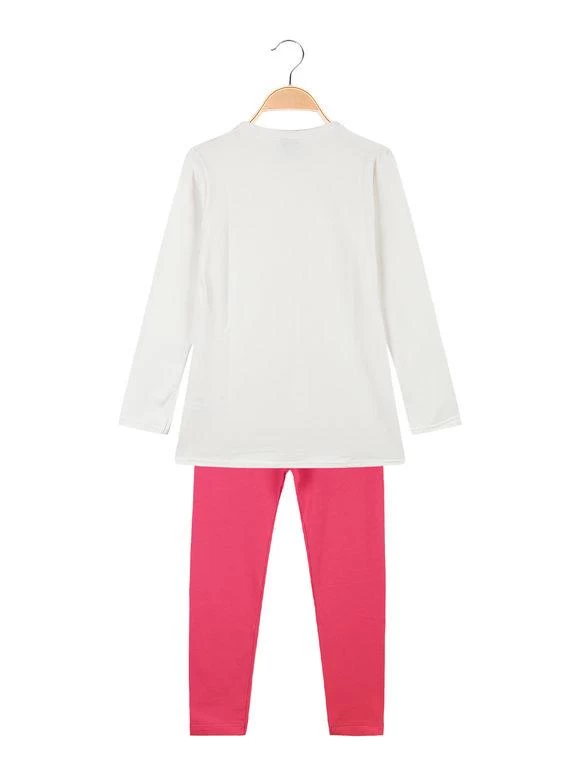 Disney Frozen Anna E Elsa Completo Lungo Bambina Con Stampa - Panna - immagine 2