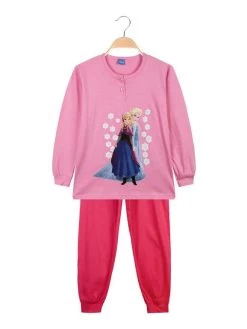 Disney Frozen Anna E Elsa Pigiama Lungo Bambina In Cotone