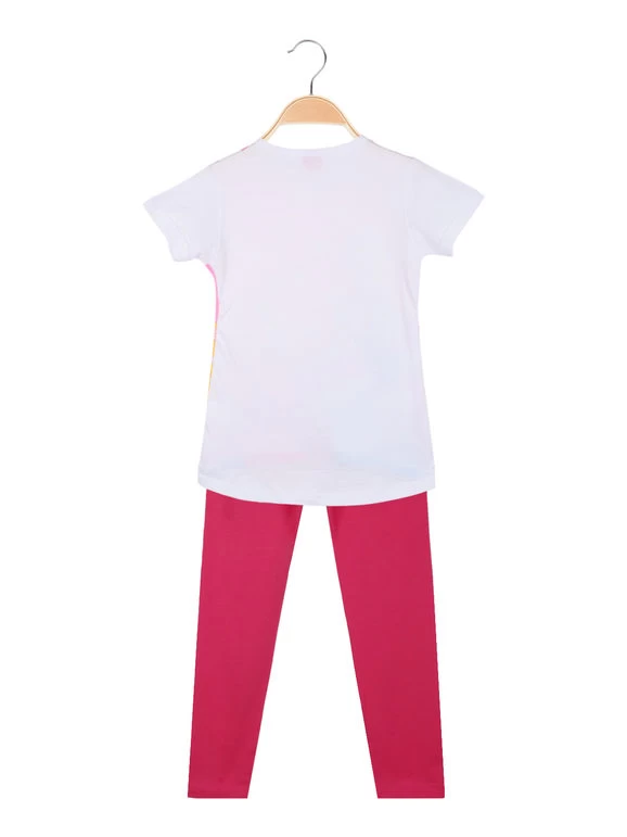 Disney Princess Completo Corto Da Bambina Con Leggings - Bianco - immagine 2