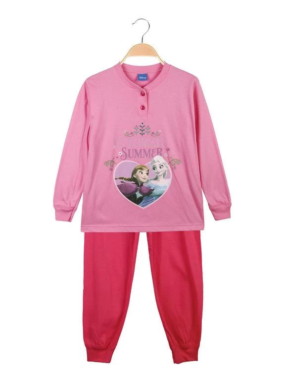 Disney Frozen Elsa & Anna Pigiama Lungo Da Bambina In Cotone