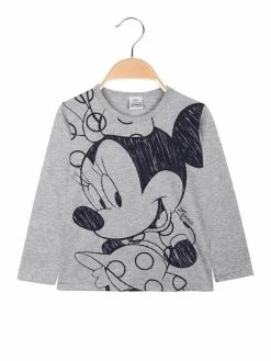 Disney Maglietta Minnie Da Bambina Manica Lunga - Grigio