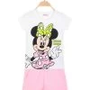 Disney MICKEY And FRIENDS- Completo Corto Da Bambina In Cotone Con Minnie - Bianco