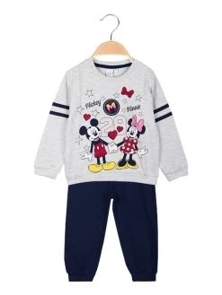 Disney Baby Minnie E Topolino Pigiama Neonata In Caldo Cotone - Grigio Chiaro