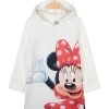 Disney Minnie Felpa Vestito Lunga Da Bambina In Cotone Felpato - Panna