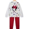 Disney Minnie Pigiama Bimba In Cotone Felpato - Grigio Chiaro
