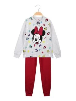 Disney Minnie Pigiama Bimba In Cotone Felpato - Grigio Chiaro