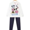 Disney Minnie Pigiama Da Bambina In Cotone Felpato - Bianco