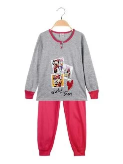 Disney Minnie Pigiama Lungo Bambina In Cotone - Grigio