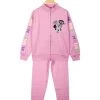 Disney Minnie Tuta Da Bambina 2 Pezzi Con Zip - Rosa