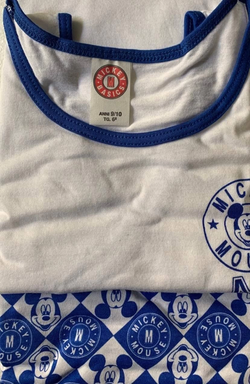 Canottiera Bimbo/a 100% Cotone Topolino/Minnie Disney Fine Serie Outlet