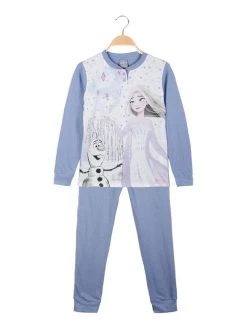 Disney Frozen Piagiama Lungo In Cotone Bimba - Azzurro