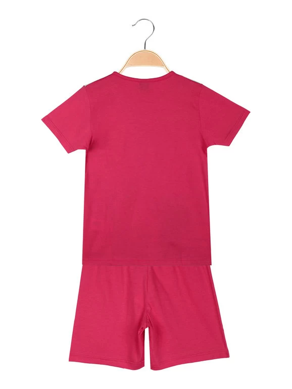 Disney Frozen Pigiama Corto Da Bimba In Cotone - Fucsia - immagine 2