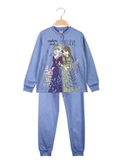 Disney Frozen Pigiama Da Bambina In Cotone Felpato - Azzurro