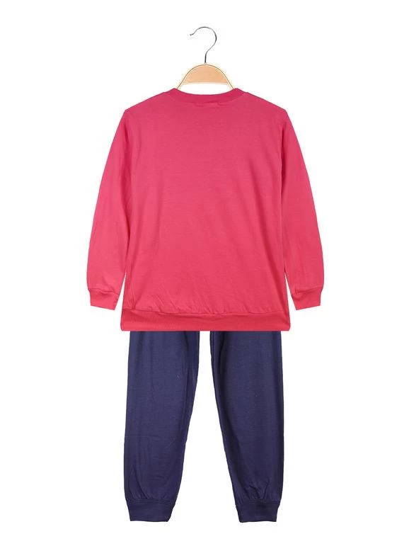 Pigiama Lungo Bambina In Cotone - Fucsia - immagine 2