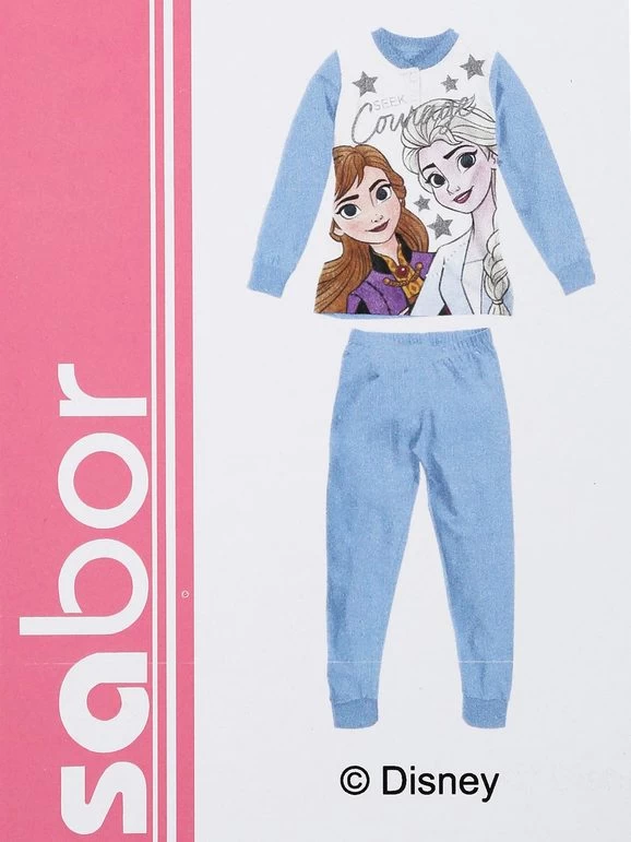 Disney Frozen Pigiama Lungo Da Bambina In Caldo Cotone - Blu Scuro - immagine 4