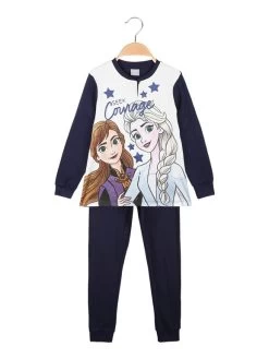 Disney Frozen Pigiama Lungo Da Bambina In Caldo Cotone - Blu Scuro