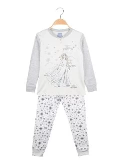 Disney Frozen Pigiama Lungo Da Bambina In Caldo Cotone - Grigio Chiaro