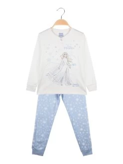 Disney Frozen Pigiama Lungo Da Bambina In Caldo Cotone - Panna