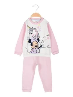 Disney Pigiama Lungo Da Neonata In Cotone Felpato - Rosa