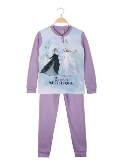 Disney Frozen Pigiama Lungo In Cotone Bimba - Lilla