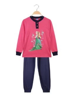 Disney Frozen Pigiama Lungo In Cotone Elsa E Anna - Fucsia