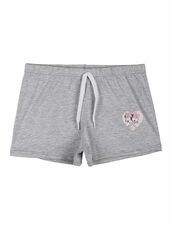Disney Shorts Bimba In Cotone - Grigio
