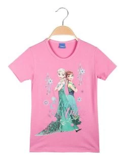 Disney Frozen T-shirt Bambina Anna E Elsa - Rosa