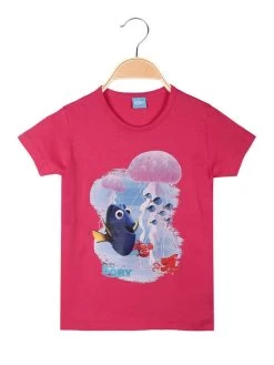 Disney T-shirt Manica Corta Da Bimba Con Stampa - Fucsia