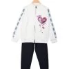 Disney Frozen Tuta Da Bambina 2 Pezzi Con Zip - Bianco